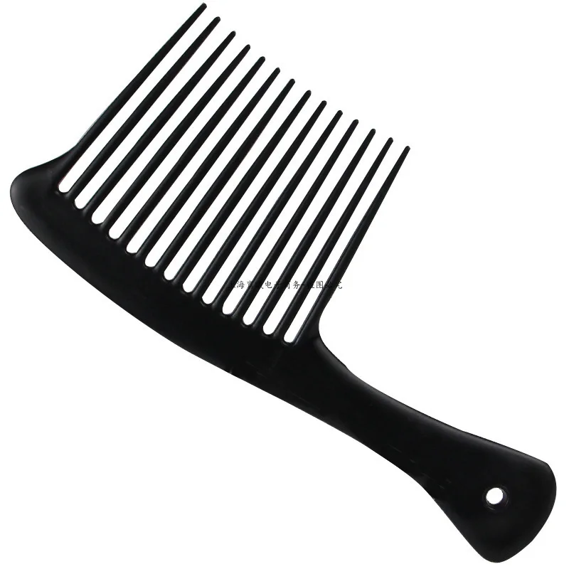 New 2023 Black Large Wide Tooth Combs of Hook Handle Detangling Reduce Hair Loss Hairdress Salon Dyeing Styling Brush Tools