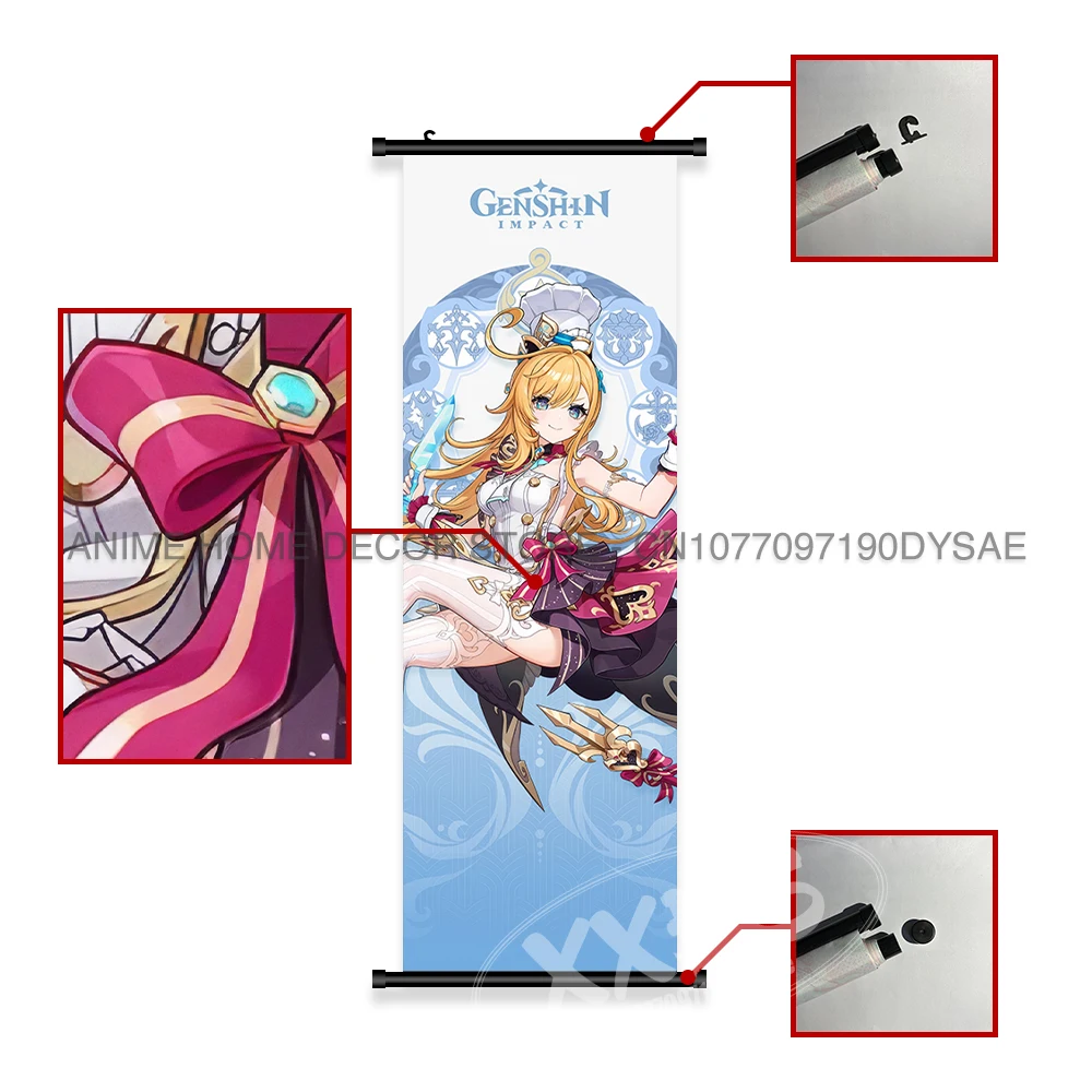 ARPG Genshin Impact Charakter Leinwanddruck Hängende Malerei Anime Wandkunst Schriftrollen Bild Poster Home Decor für Wohnzimmer – Detail 5