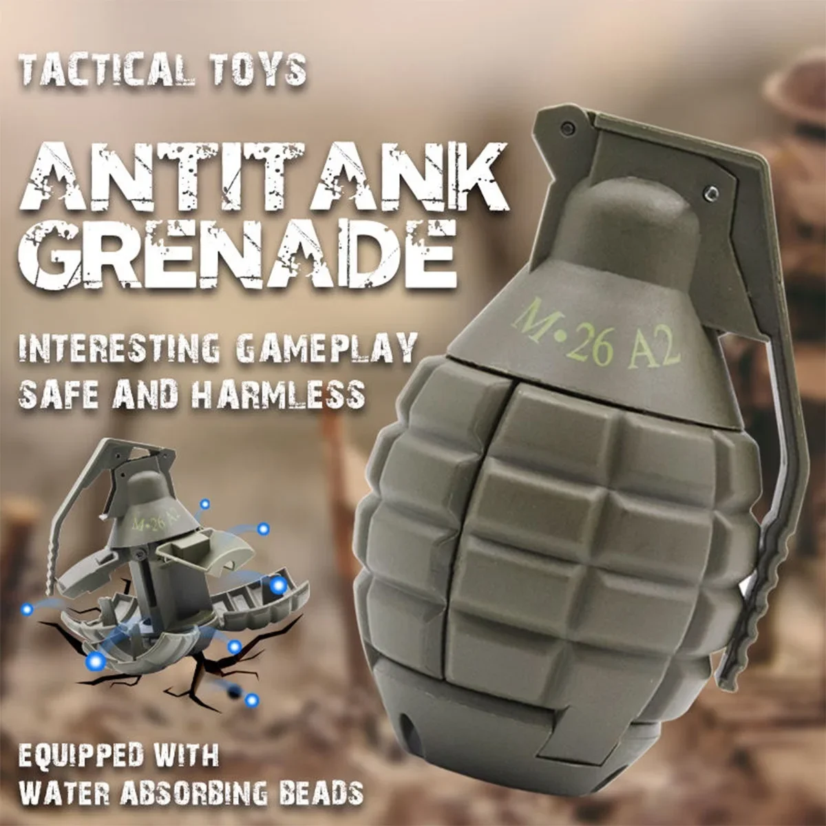 Juguete de Granada recargable táctico CS, juguetes de Granadas de mano, modelo de juguete, juegos de batalla de impacto alimentados por resorte, Paintball táctico Airsoft
