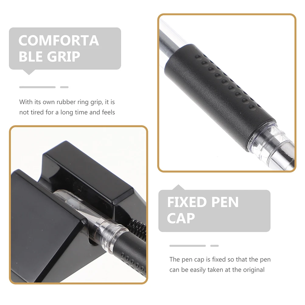 

Desk Counter Pen Premium ABS Smooth Security Pens For Check Writing Pen Holder Black Anti Theft Security Writing Tools
