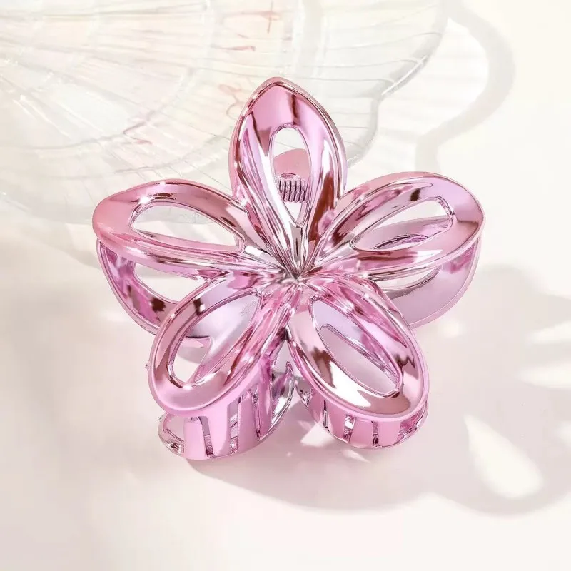 Hochwertiger, hohler Blumen-Haarschmuck aus Metallimitat für Frauen – Detail 6