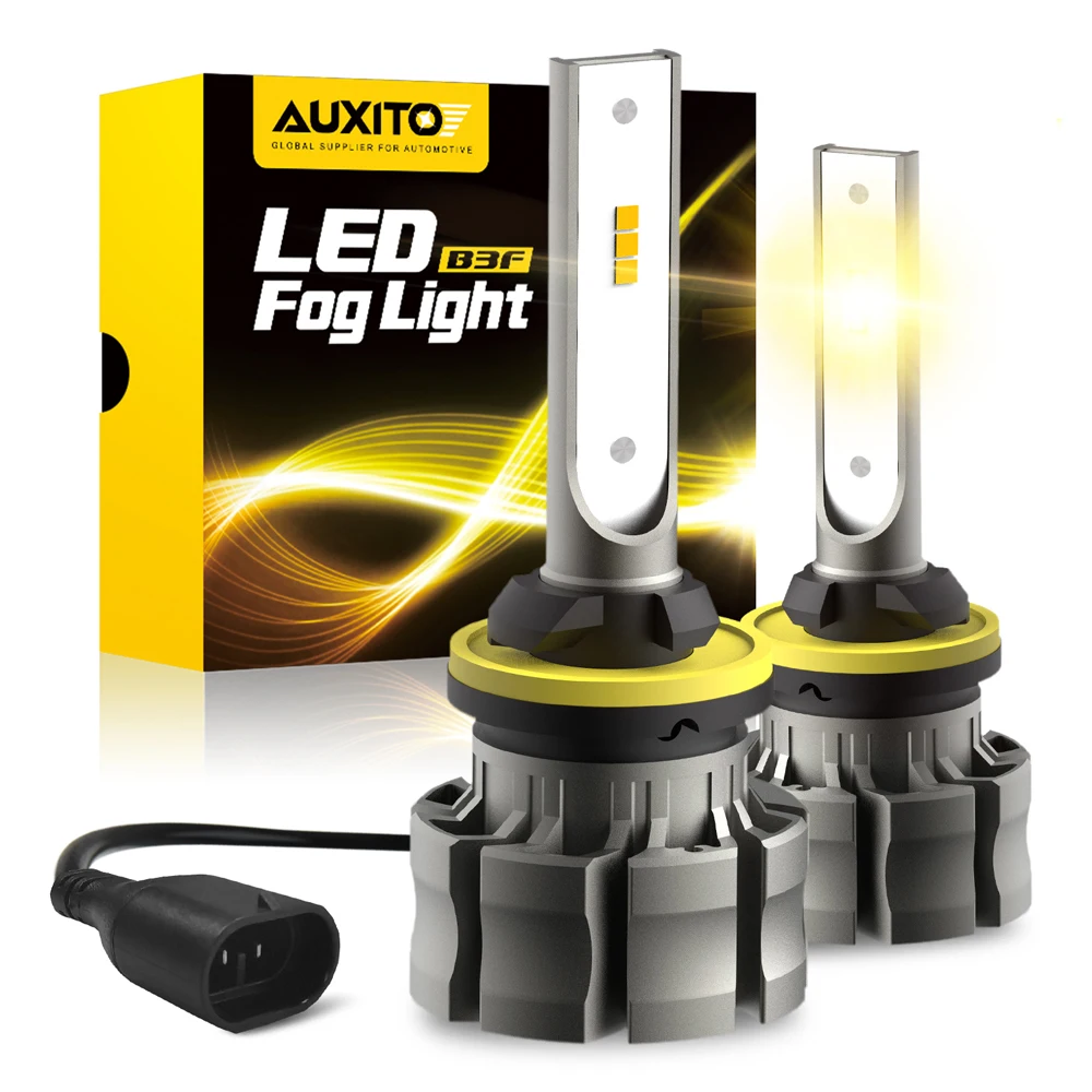 AUXITO 2Pcs H27W/1 880 LED Bulbs Fog Lights Yellow White H16 5202 H11 H8 H10 LED Fog Driving Lamp for Lada Vesta Skoda BMW Ford