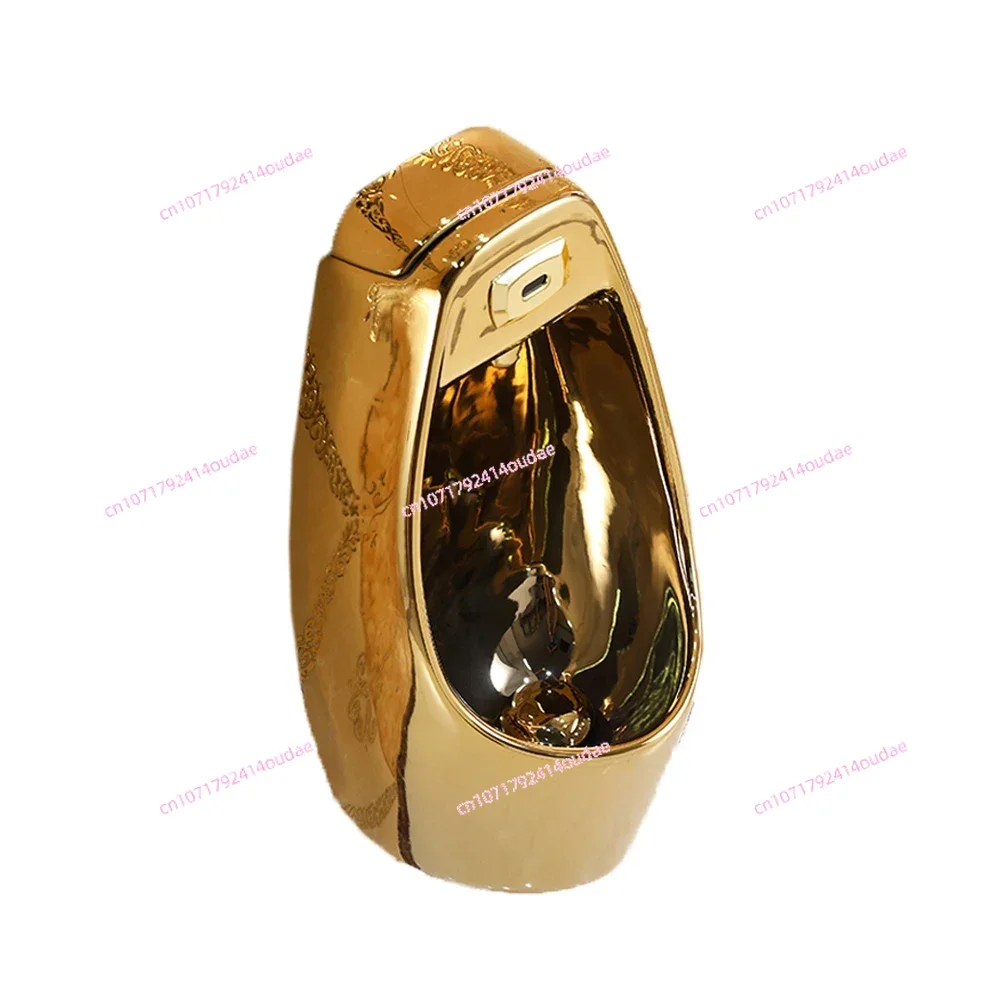 

Luxury bathroom ceramic automatic flushing sensor gold urinal