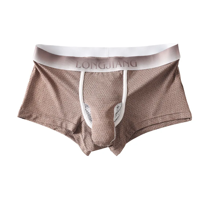 Men Boxers Sexy Solid Nylon Elephant Nose Underwear Breathable Holes Male Underpants Boxers Shorts Cuecas Boxershorts Trunks 4