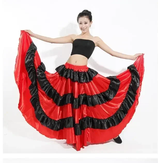 Mädchen Flamenco Spanien Bauchtanz Rock Bauchtanz Chor Ballsaal Frauen Vestidos Stierkampf 360-Grad-Kostüm
