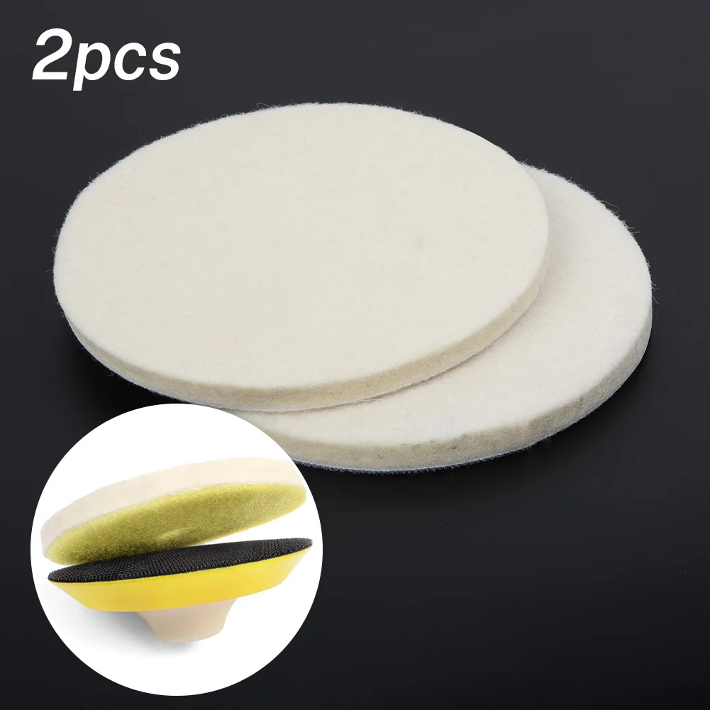 

2pcs 5 Inches 125 Mm Wool Felt Polishing Pads Wheel Buffing Pads Angle Grinder Wheel Felt Polishing Disc For Metal Marble Glass