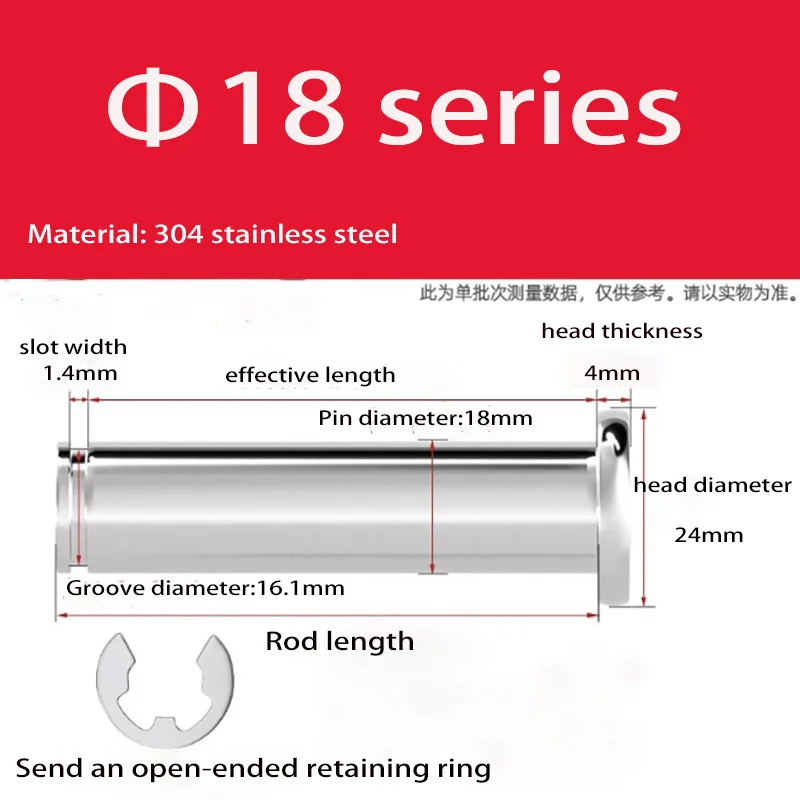 A2 Edelstahl Flachkopflager Zylindrischer Positionierungsachse Rolldübelstift mit Wellensicherungsring M10 M12 M14 M16 M18 M20 – Detail 6