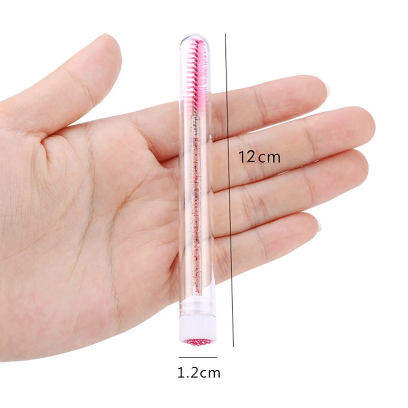 10pcs Reusable Empty Mascara Tube With Eyelash Wand Gold Chain  Micro lash Spoolie Cleaner Mini Cilia Comb Brushes