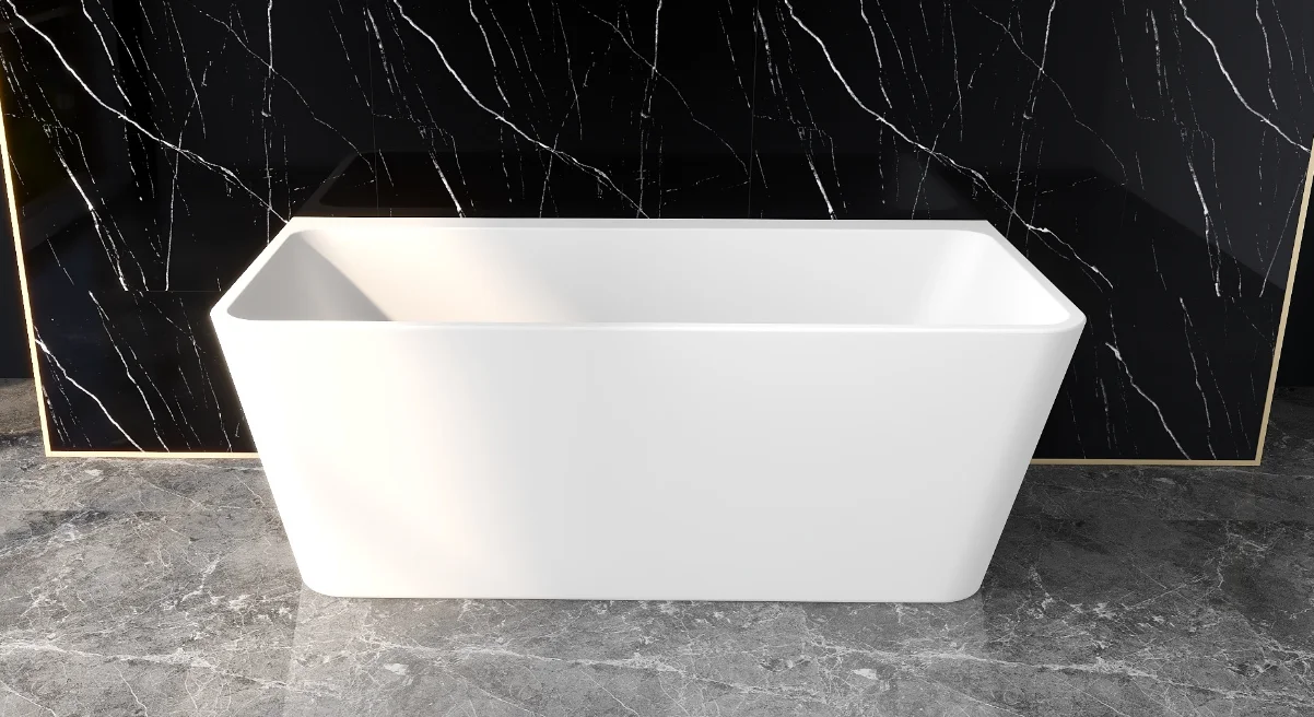 

Luxury hotel bathroom Individual acrylic bathtub Modern design Rectangular large size Floor-to-ceiling Jacuzzi