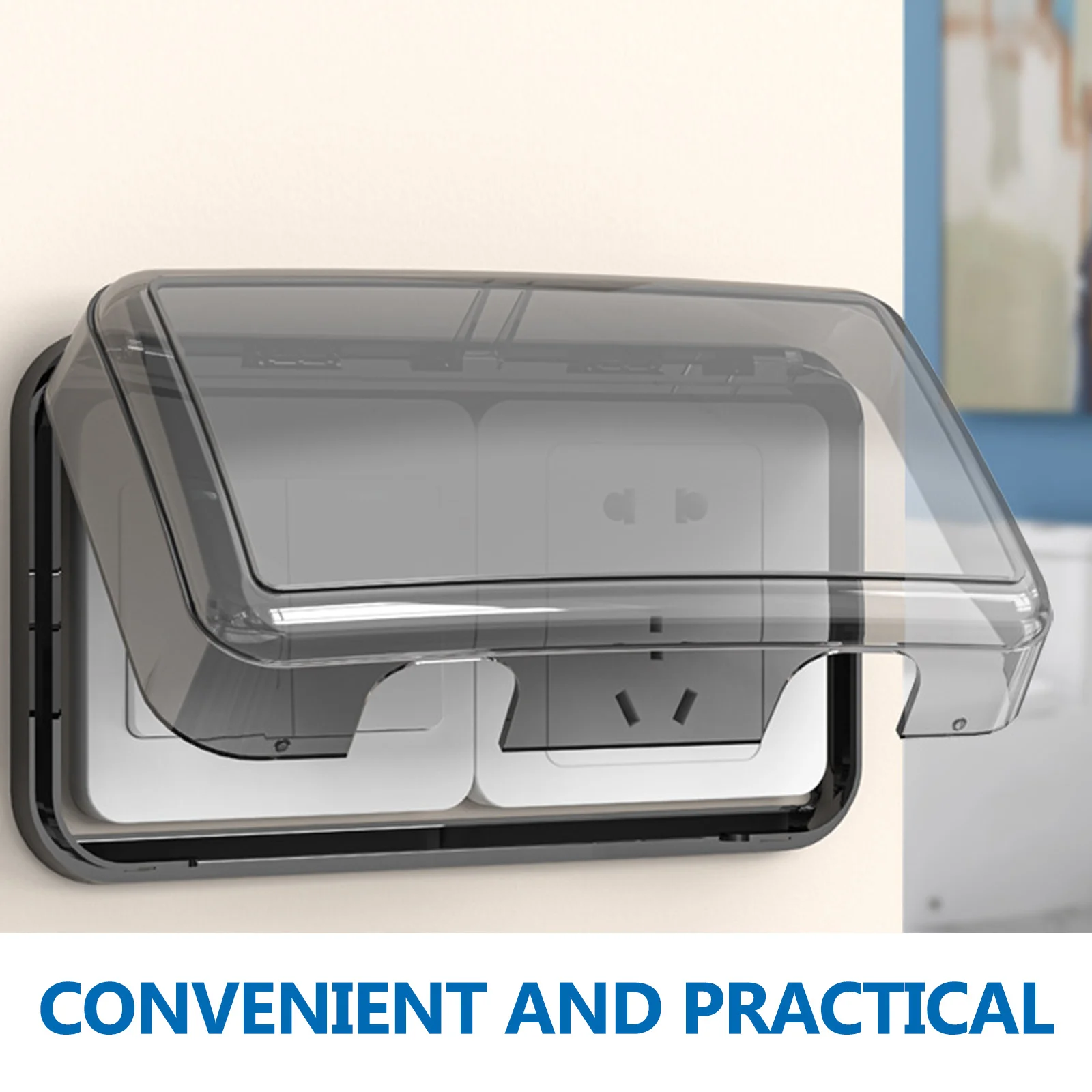 

Adhesive Waterproof Outlet Cover Durable Flip Design Splash Proof Electrical Socket Protector for Home Bathroom Garden