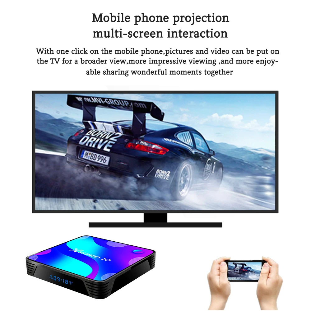 Boîtier Smart TV X88 Pro 10, Android 11.0, 4 Go/64 Go, RK3318, USB 1080, p, H.disparates, 4K, 60fps, lecteur Google, décodeur IPTV Midea