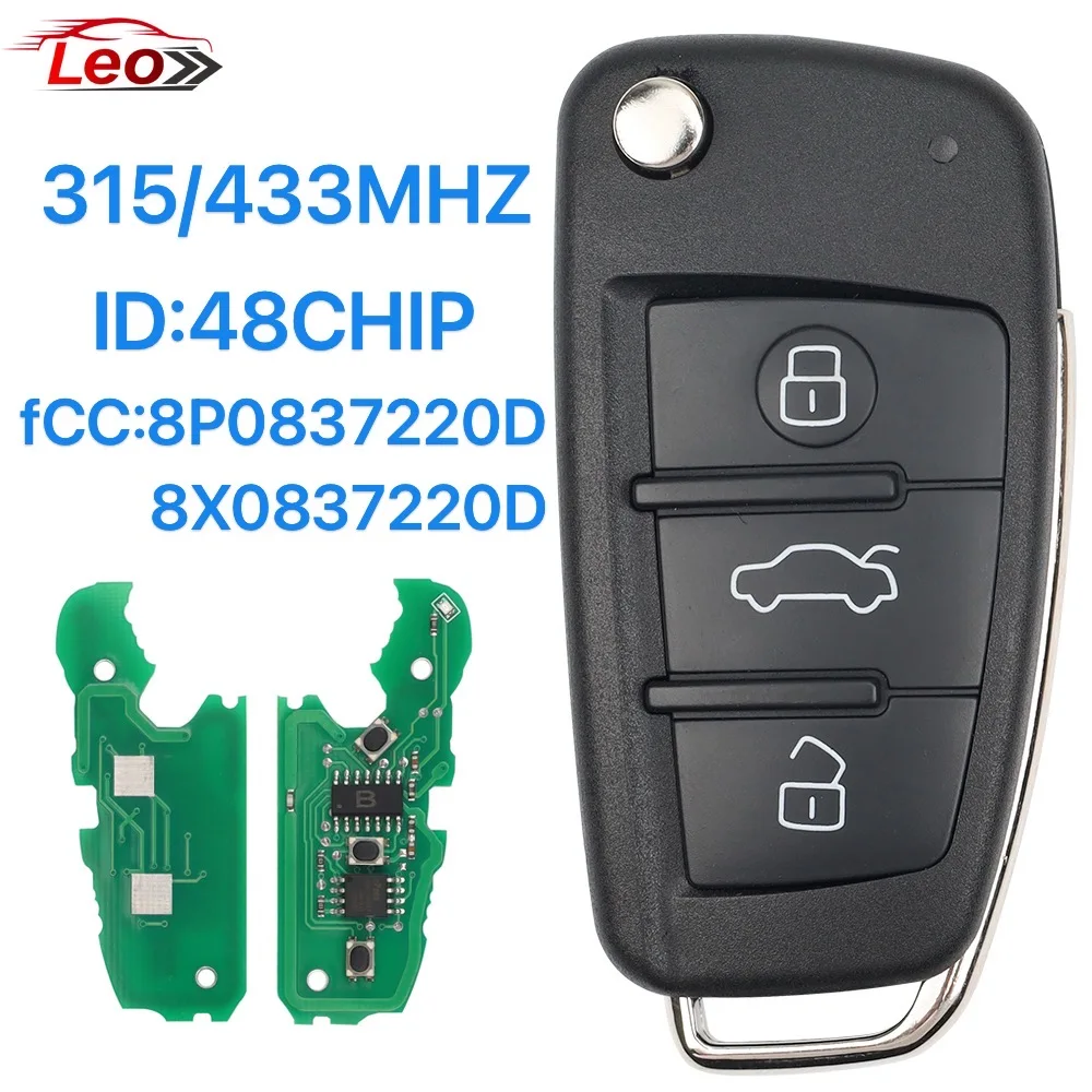 

Лев 8П 0837220 D 8X0 315/433 МГц ID: 48CHIP флип-ключ для серии Audi A1 A3TT, произвольная программа можно выбрать