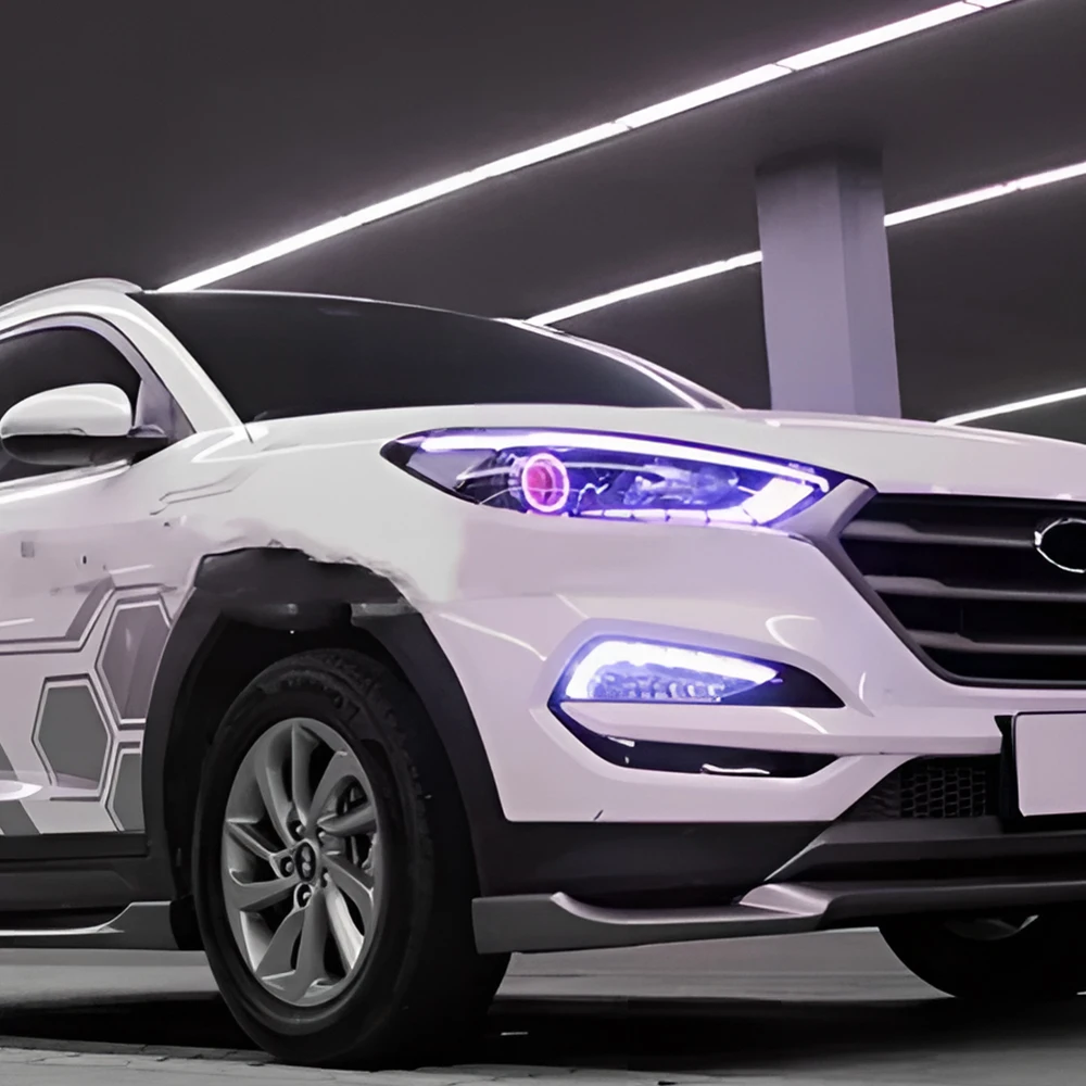 Car Front Lamps For Hyundai Tucson 2015-2018 LED Auto Headlights Assembly Upgrade Demon Eyes Style Projector Lens Accessories
