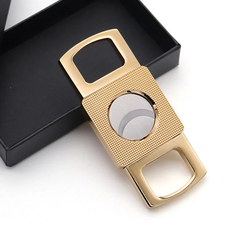 Gold Cigar Cutter Portable Metal Sharp Guillotine Cigar Outdoor Travel Stainless Steel Cigar Scissors For Cuban