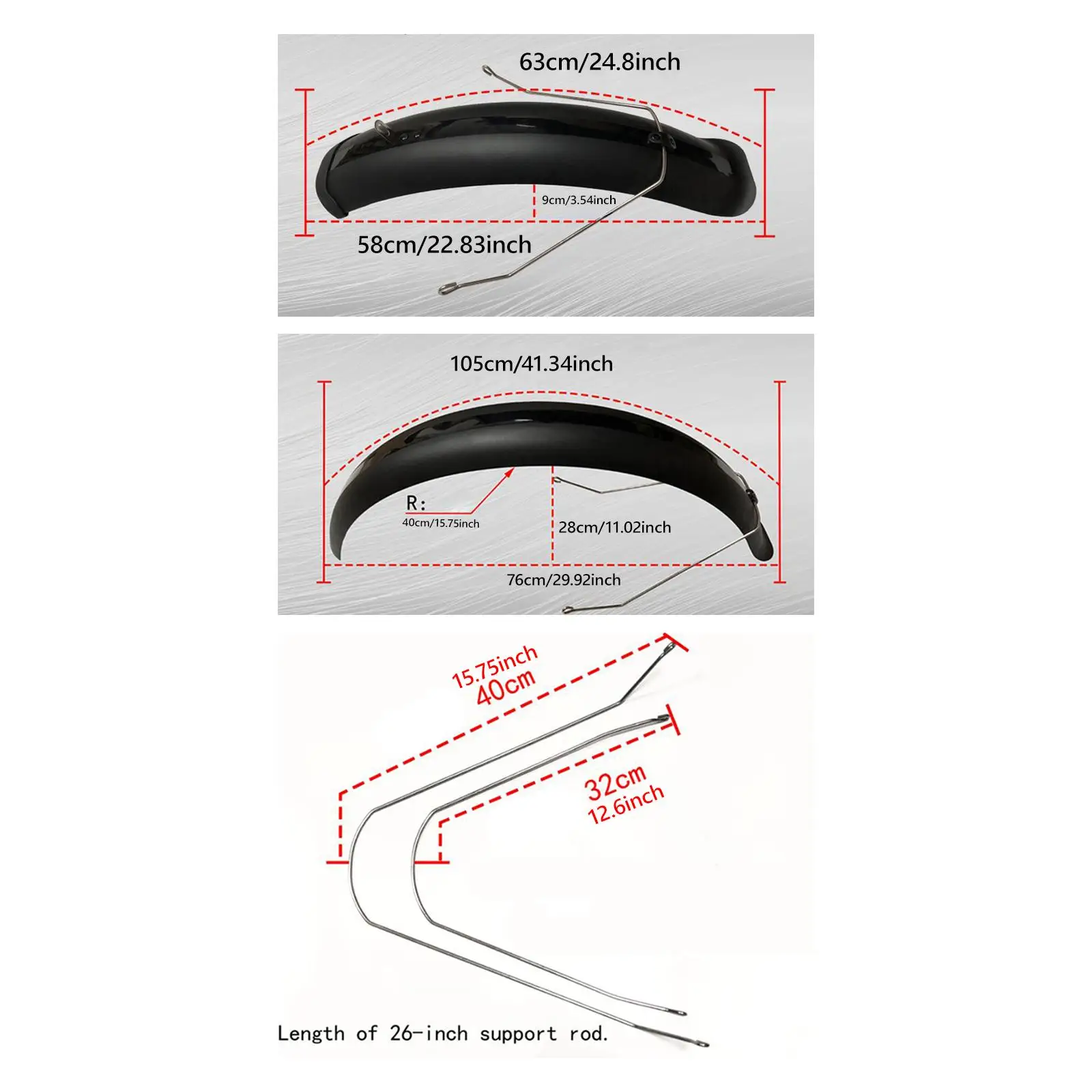 Mountain Bike Mudguard Kit Front Rear Thicken Widen Fenders Mud Protector Road Bike Parts for Bicycle 26x4.0 - view 4