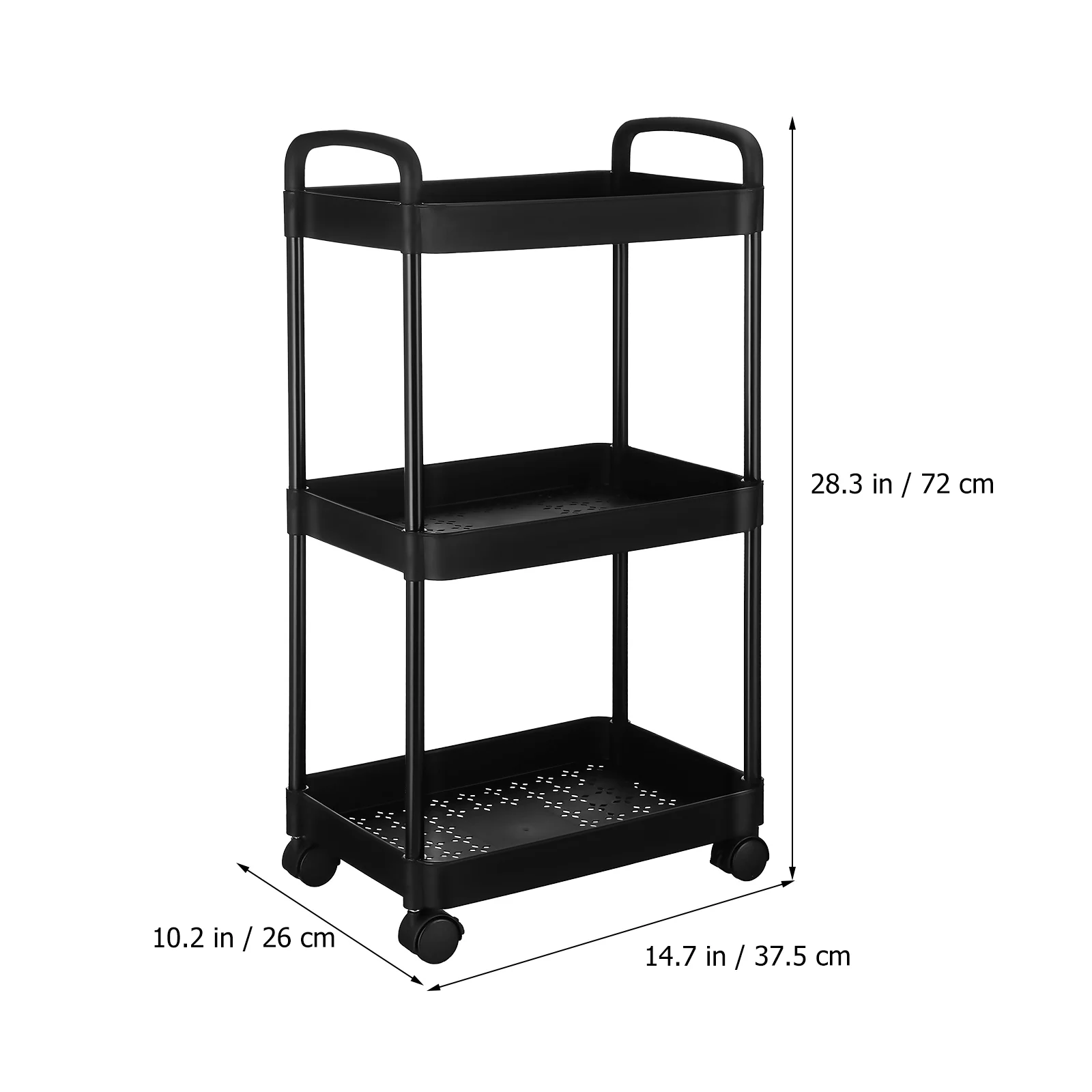 Trolley Rack Folding Utility Cart Three Wheels Shopping Craft Snack Carts With Rolling