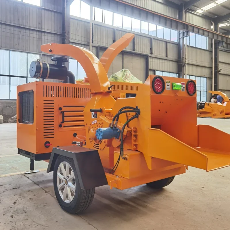 Electric hard wood chipper machine tracked mobile shredder wood chipper crusher