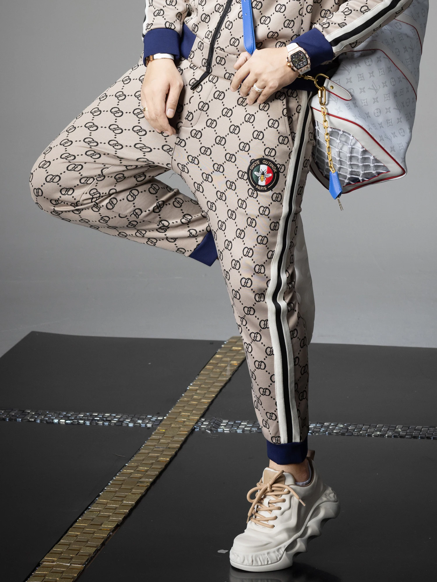 

Спортивные брюки ZhanChao: осенние, повседневные, с эффектом тай-дай, облегающие, универсальные, модные, из смесового полиэстера