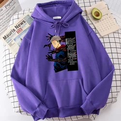 Jujutsu Kaisen Itadori Yuuji Anime Prints Hoodie Male Cartoons Oversize Hoody Fashion Casual Sweatshirt Autumn Warm  Tops