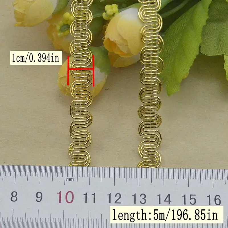 5Meters/196.85In Each Pack New Clothing Accessories Lace Supplies Intimates Exquisite Headwear Accessories Multi-Color S-Shaped Lace