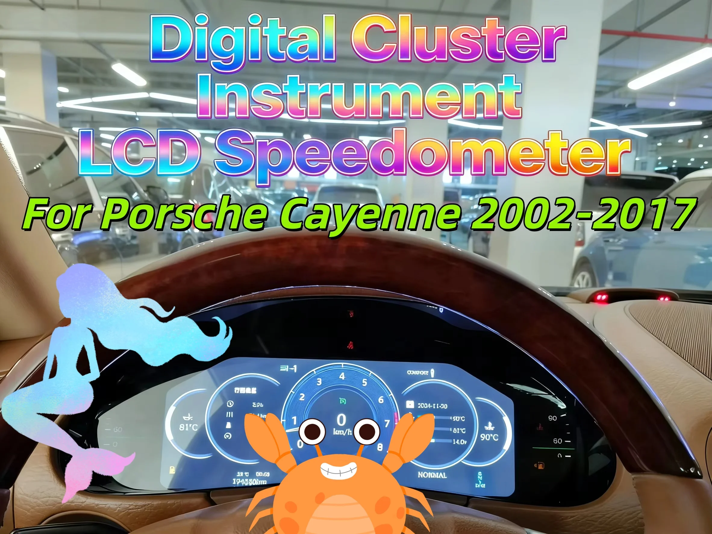 

12,3-дюймовый цифровой приборный дисплей (одометр) для Porsche Cayenne 2002-2017, 12,3-дюймовая HD-панель приборов с разрешением 1920x720