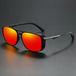 JSJM 2024 New Style Steampunk Polarized Sunglasses for Men and Women, Vintage Square Punk Sun Glasses, Shades Eyewear, UV400