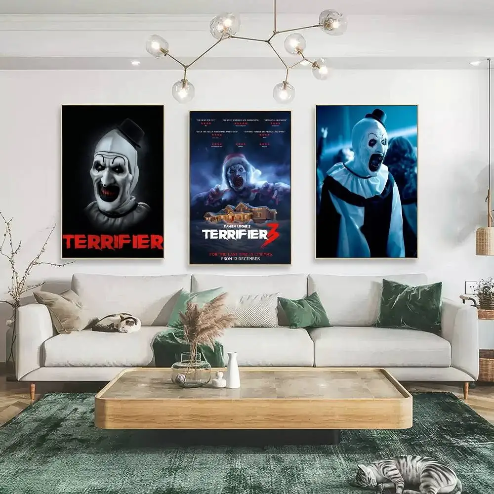 مجموعة Terrifier 321 الكلاسيكية لفيلم الرعب ورق أبيض ملصق ورق مقاوم للماء ملصق مقهى بار ملصقات الحائط