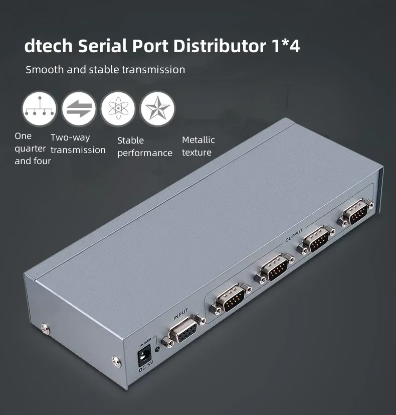 High Quality Supplier Serial Port Distributor 1 to 4 Multi-stage Rs232 Splitter