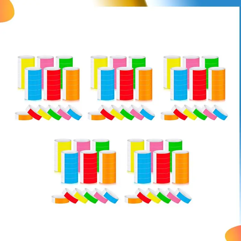 

B48A 3000Pcs Waterproof Hand Bands Neon Wrist Bands For Events Concert Wristbands Adhesive Wristbands For Party