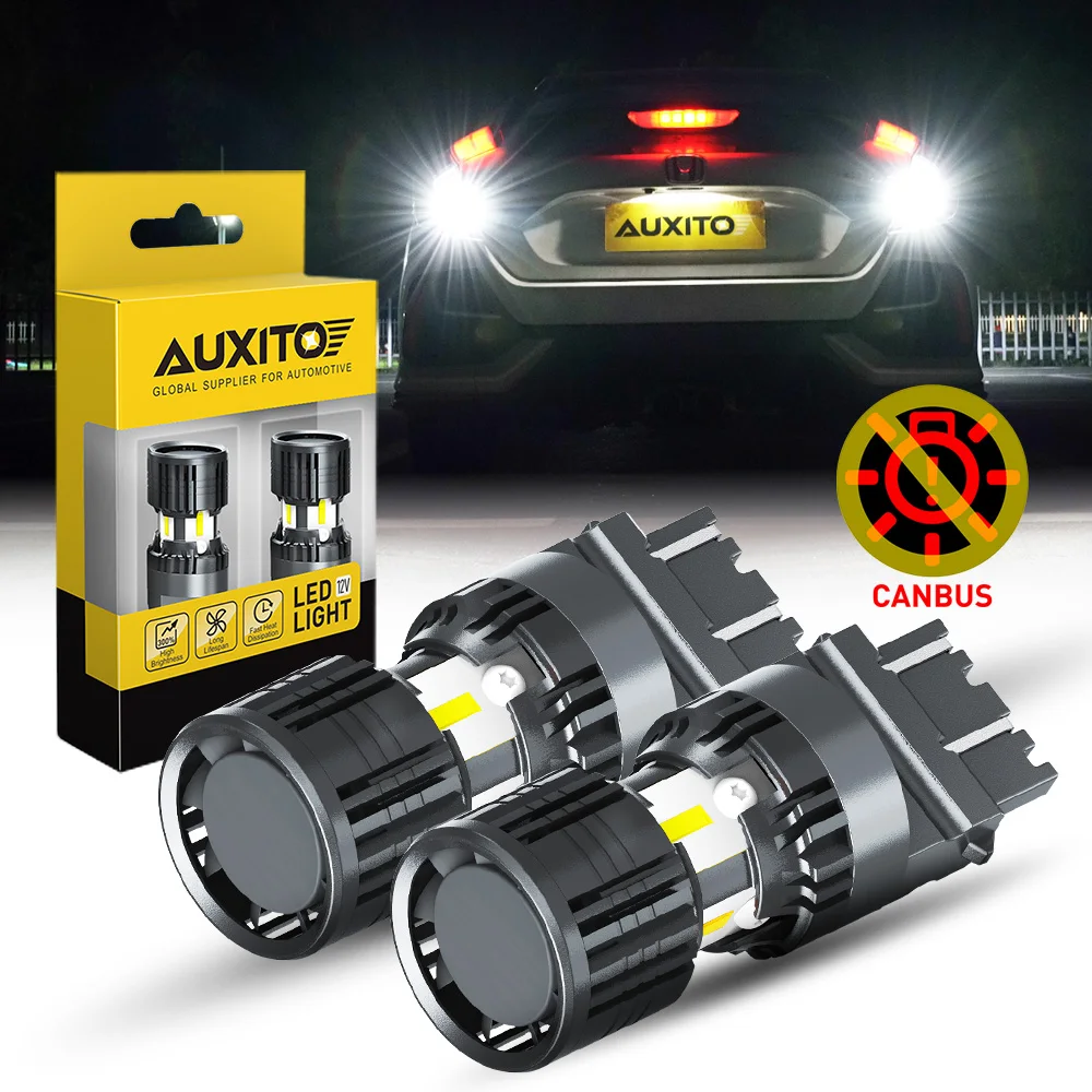 

AUXITO 2 шт. Белый светодиод T25 3157 P27/7W Canbus Задний фонарь заднего хода Turbo No Hyper Fash Лампы высокой мощности без ошибок 12 В