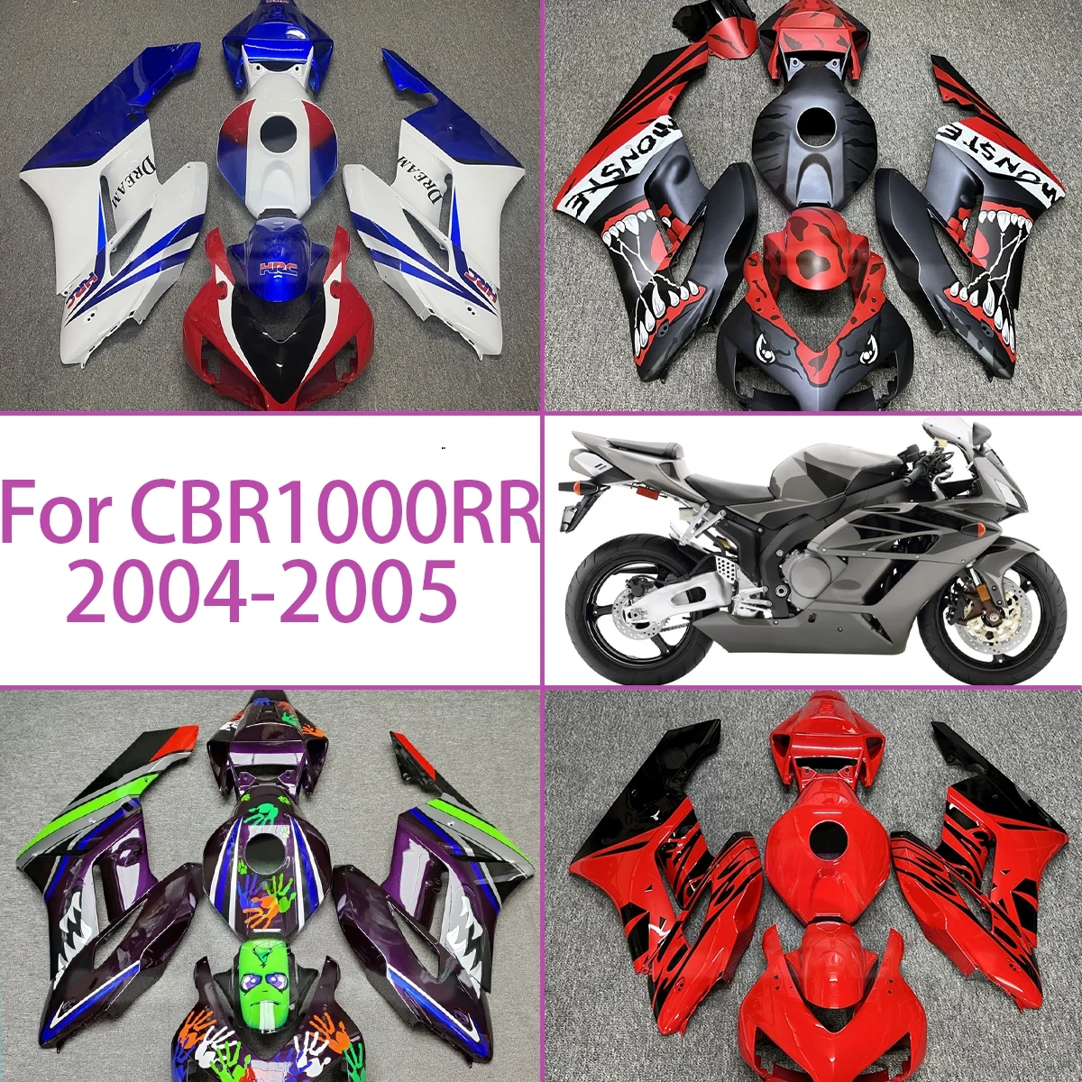 

Replacement Fairing Kit For Honda 2004 2005 CBR1000RR Tailor Made Fairings 04 05 CBR 1000RR Upgraded Fairing Kit YJ01