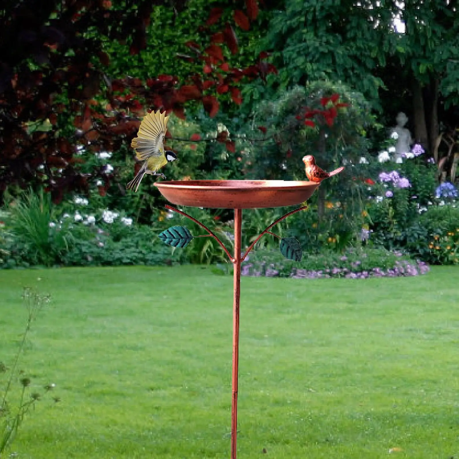 

Metal Bird Bath Birdfeeder Vintage Iron Decorative Heavy Duty Sturdy Birdbath