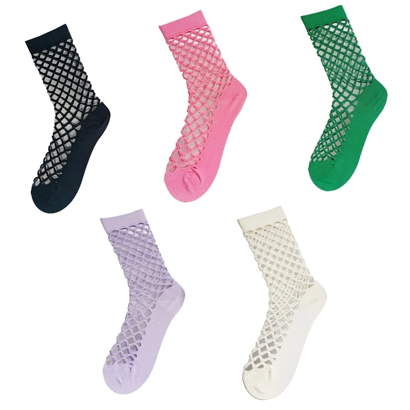 Stylish JK Hole Socks Multi-Color Women's Fishnet Socks Hollow Out Socks