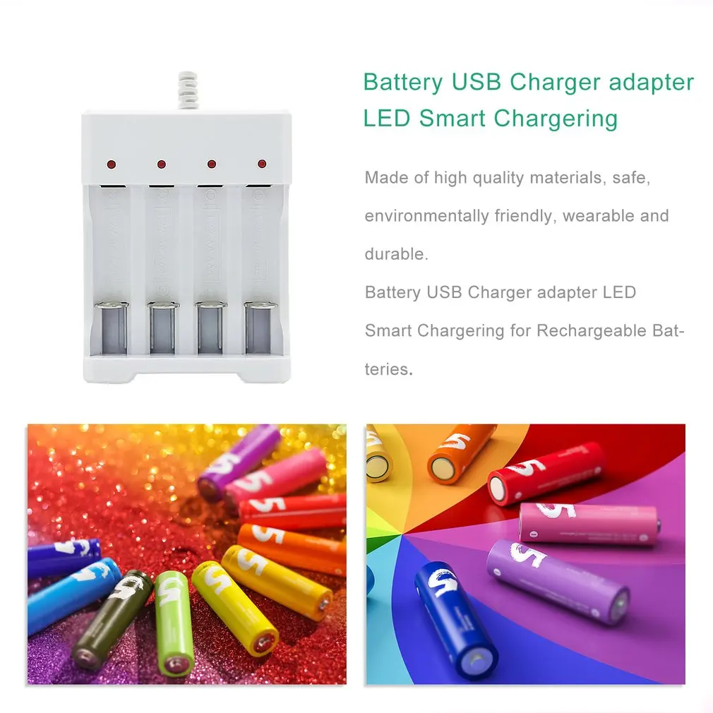 Hot New AAA And AA Rechargeable Battery Station High Quality USB Slots Battery Charger Fast Charging Short Circuit Protection