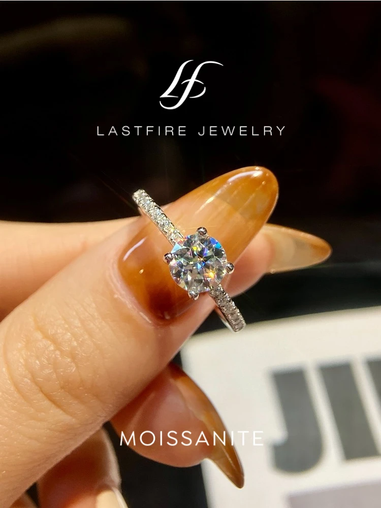 Modische Klassische Echte 1-2ct Moissanit-Diamantringe für Damen Hochzeit 925 Sterling Silber Designer Luxus Feiner Schmuck