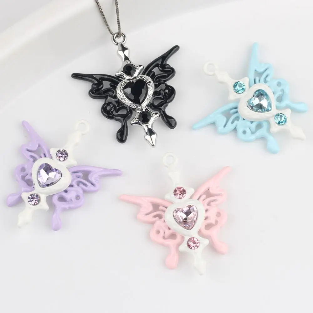 

10Pcs/lot Simple Alloy Zircon Butterfly Pendant DIY Jewelry Making for Necklace Bracelet Earrings