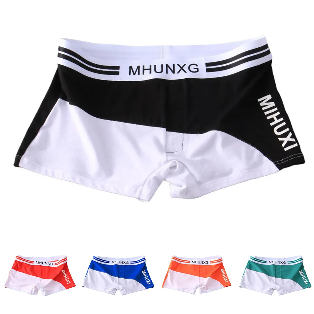 

Men Sport Boxers Briefs Cotton Sissy Elastic Pouch Underpants Breathable Man Boxer Underwear Fashion