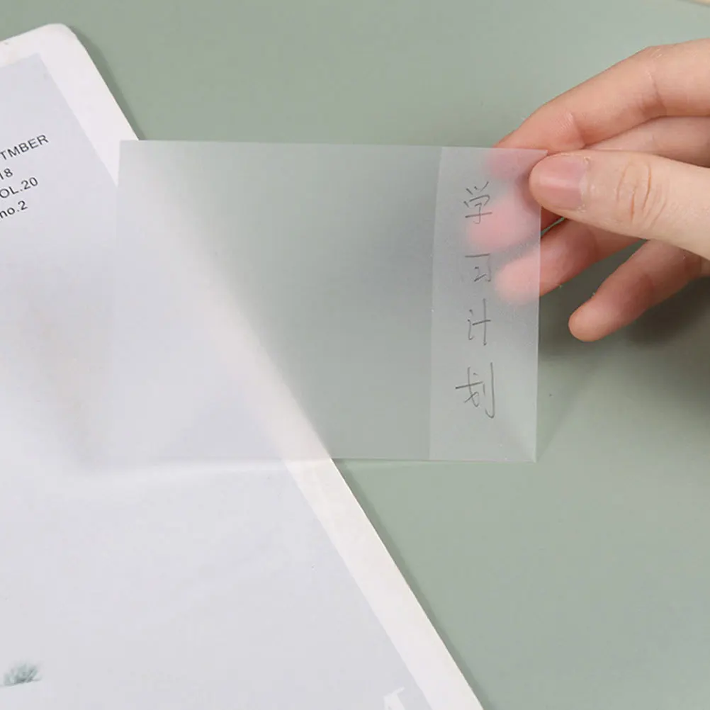 

200 Sheets Clear Tearable Memo Stickers for Office Students Transparent Self-Adhesive Notes Study Supplies