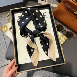New Simple 70cm Silk Square Scarves Women Satin Bandana Print Scarf Head Band Lady Hair Shawl Wrap Neckerchief Hijab Party Gift