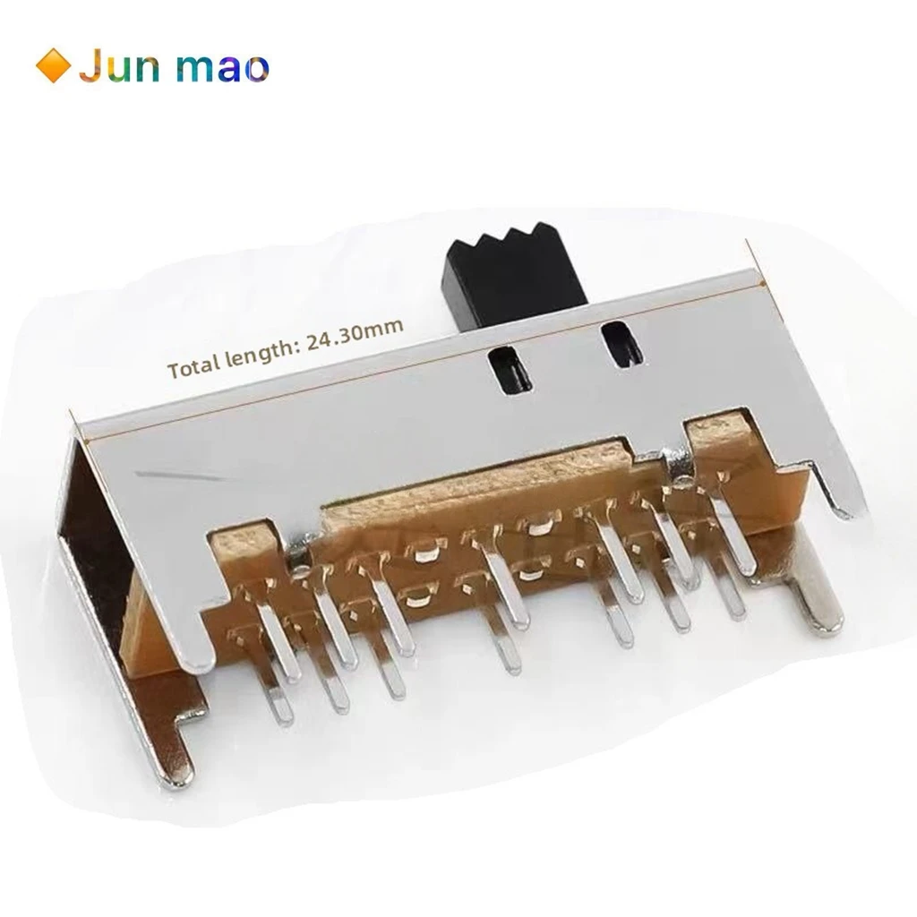 5pcs SS-26D02 (2P6T) Vertical Double Row 6-Speed 14 Foot Ball Operated Toggle Switch, Direct Insertion Sliding Switch