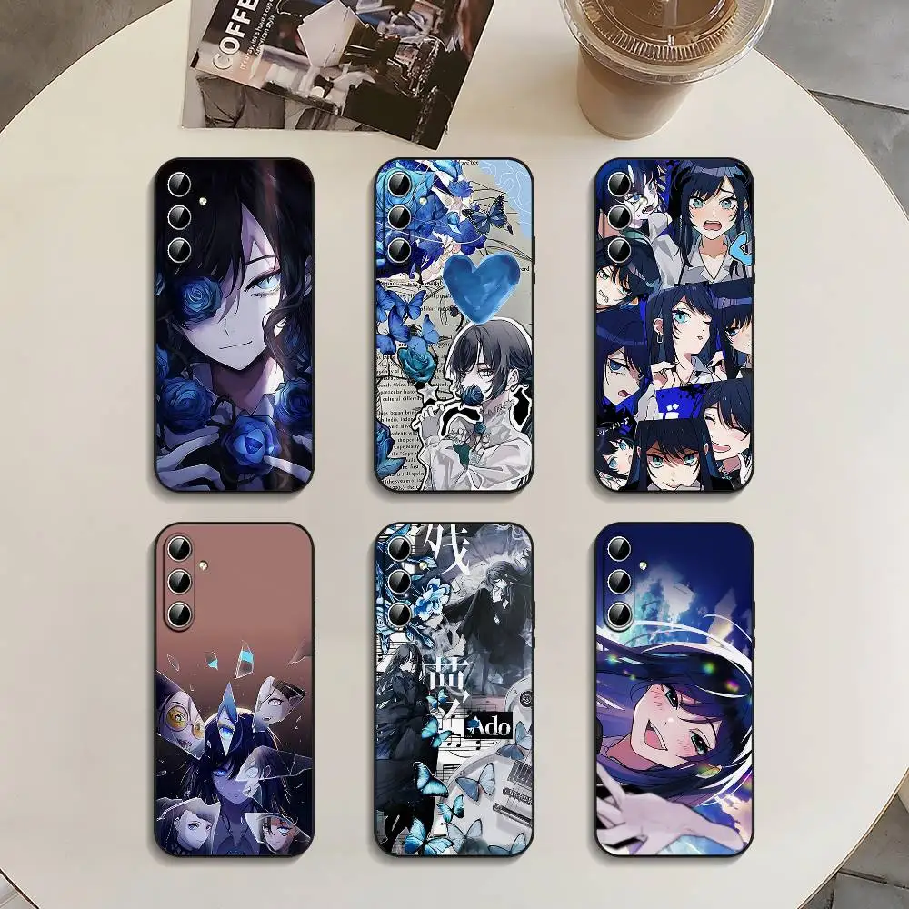

Cool A-Ado-S Black Silicone Phone Case For Samsung S24, S25, 22, 30, Note20, Lite, Ultra, 5G, Plus, FE