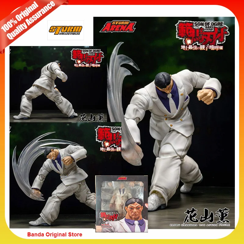 100% en stock, caja original, figura de acción de anime Storm Arena Baki Hanma Son of Ogre Kaoru Hanayama, modelo de estatua, juguetes, regalos