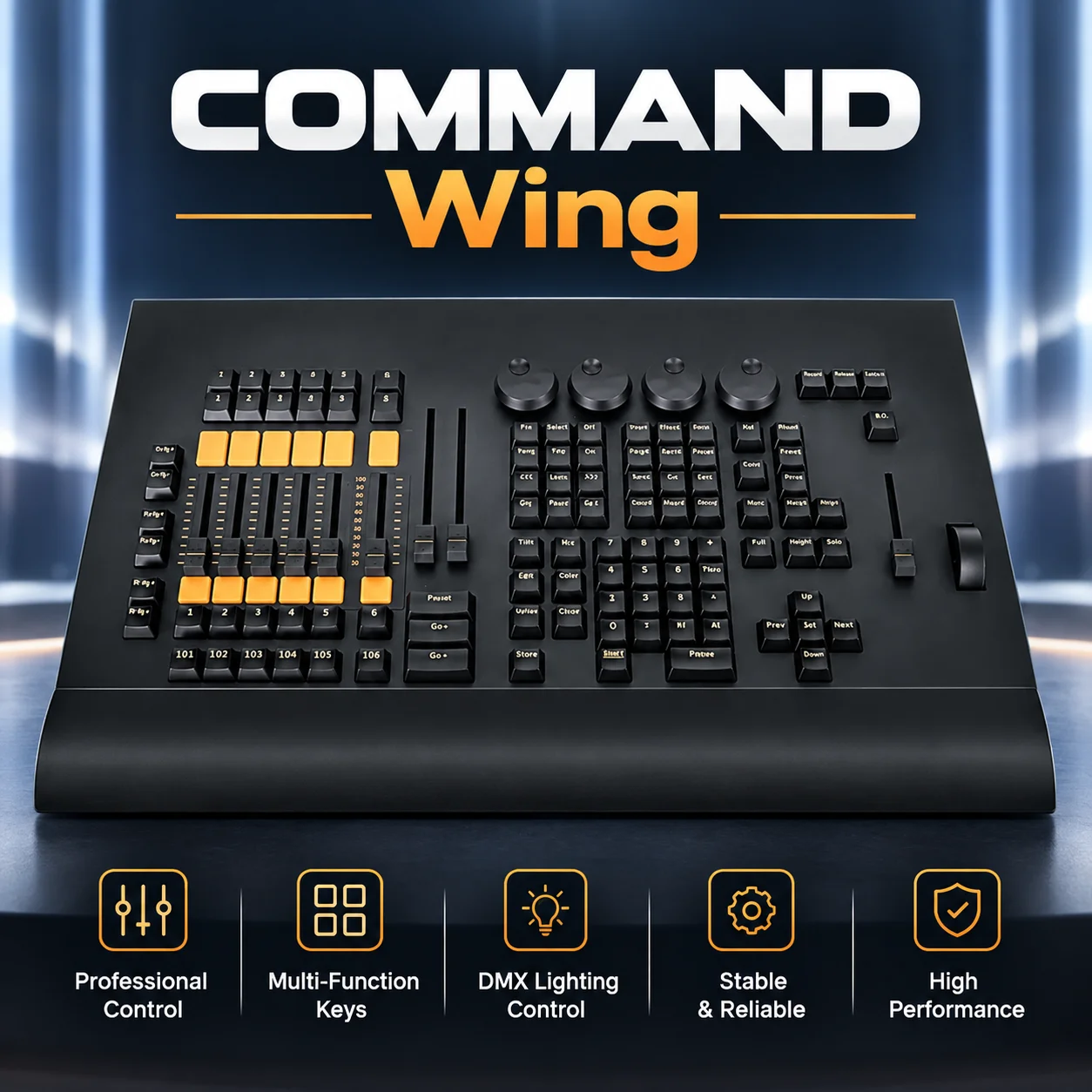 Console per luci da palco COMMAND Wing, controller per illuminazione LED DMX512 per faretti LED Par e spot mobili, controllo DJ