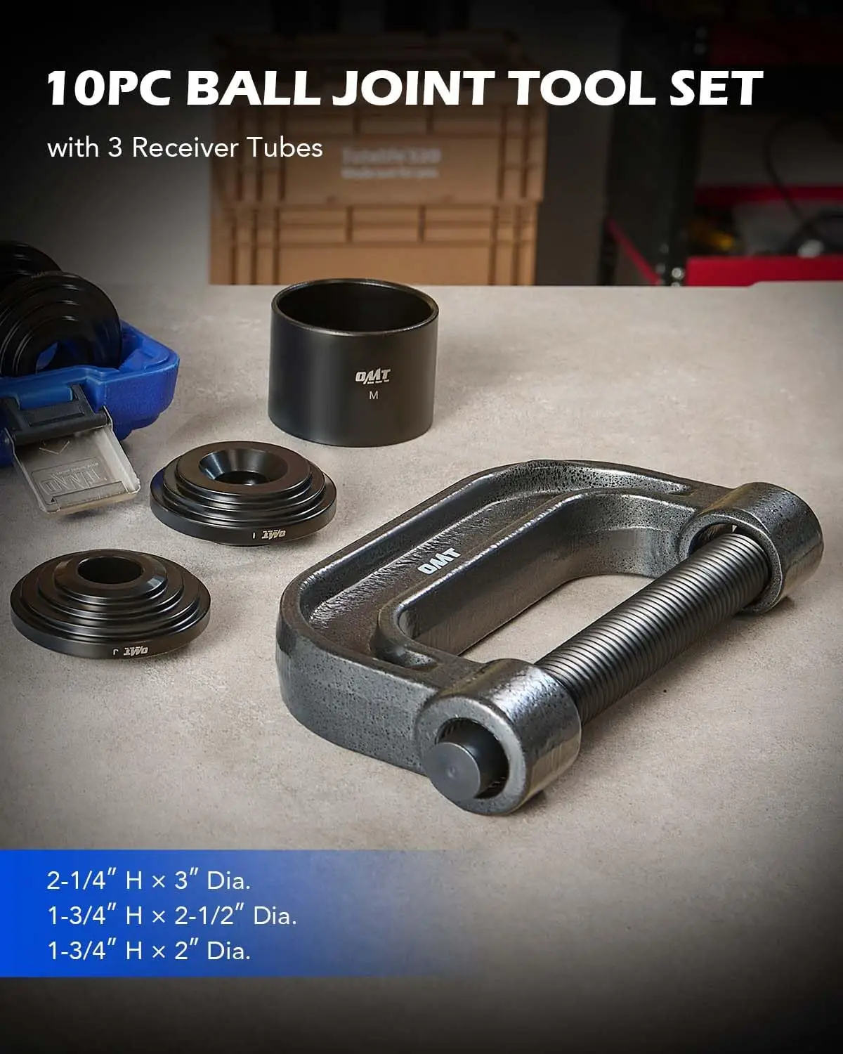 Heavy Duty Ball Joint Press & U Joint Removal Tool Kit with 4WD Adapters for Cars and Light Trucks