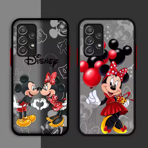 Case for Samsung Galaxy A54 A52 A14 A53 A34 A13 A12 A32 A21s A23 A51 A33 A71 A70 A50 A22 Matte Phone Cover Disney Minnie Mickey