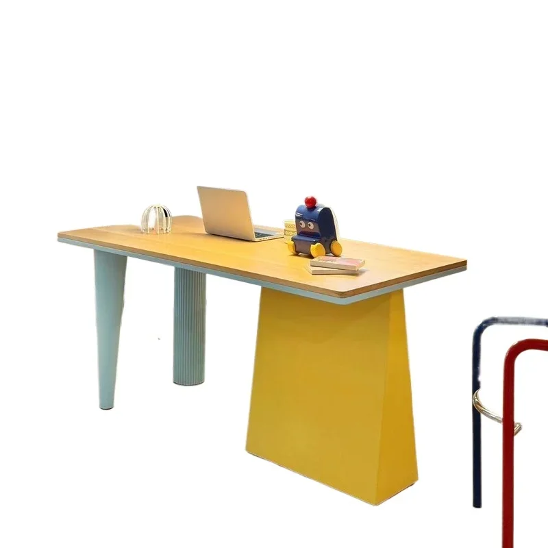 

Color rectangular dining table Household small apartment Simple office desk Computer desk Dopamine work bench