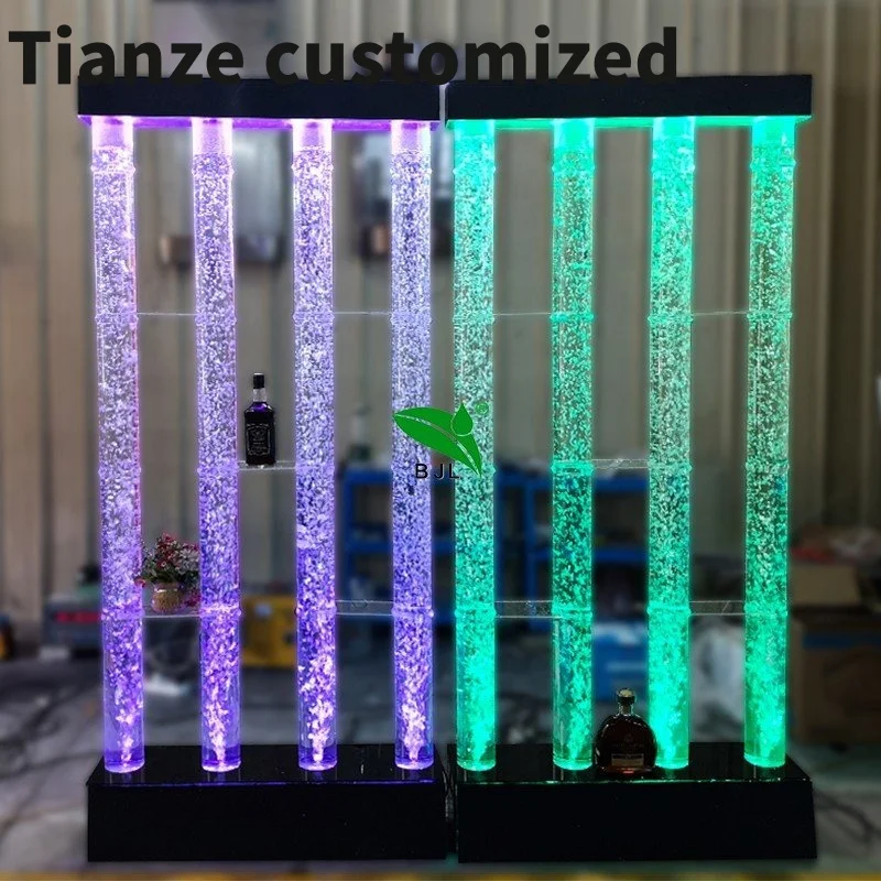 

Customized-Remote control 16 RGB color changing waterproof acrylic glow bar furniture illuminated wine display cabinet