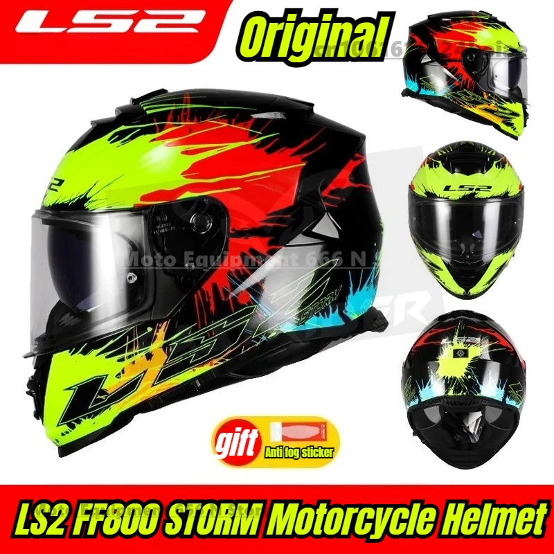

New Upgrade LS2 FF800 STORM Motorcycle Helmet ls2 ff800 full face helmets Double Viso casque moto casco