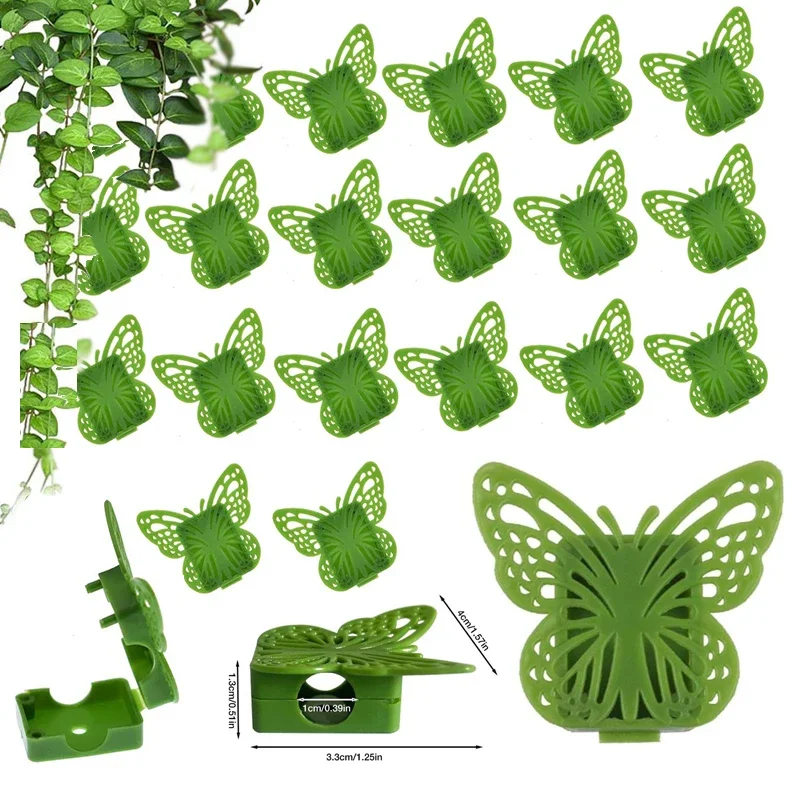 10pcs Plant Climbing Clip Pothos Climbing Vine Fixed Clip Home Garden Supplies Butterfly Plant Climbing Wall Fixture Hook Or