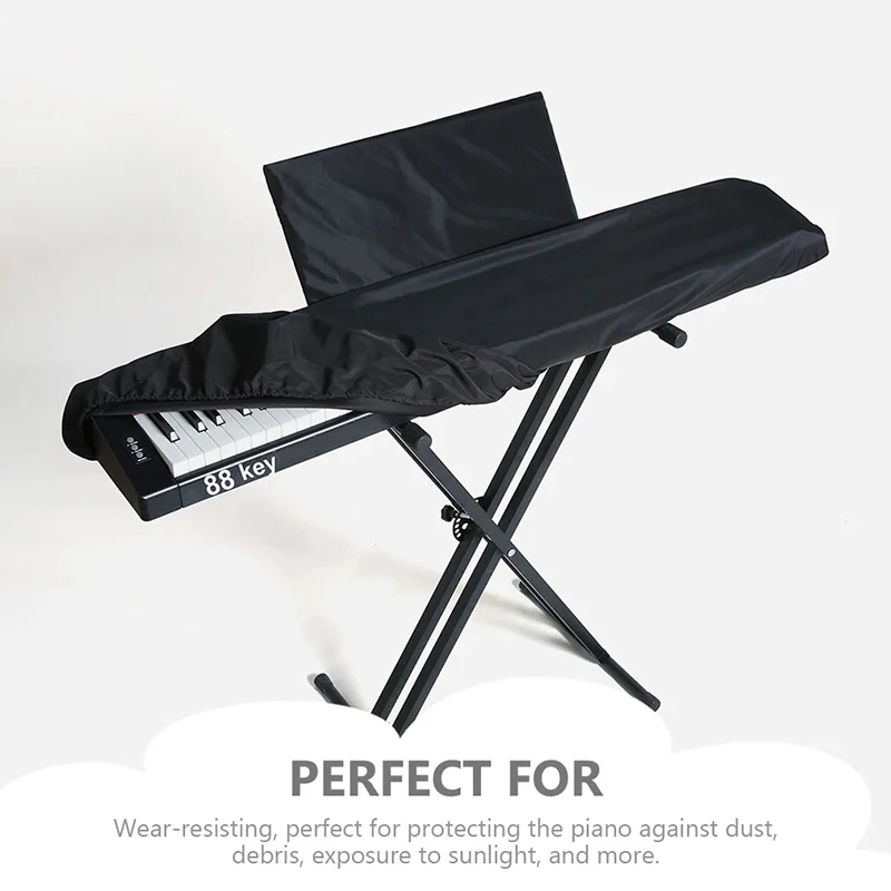 88-Key Piano Keyboard Dust Cover With Music Stand Cover Electric Piano Cover Dustproof Washable With Shrinkable Drawstring